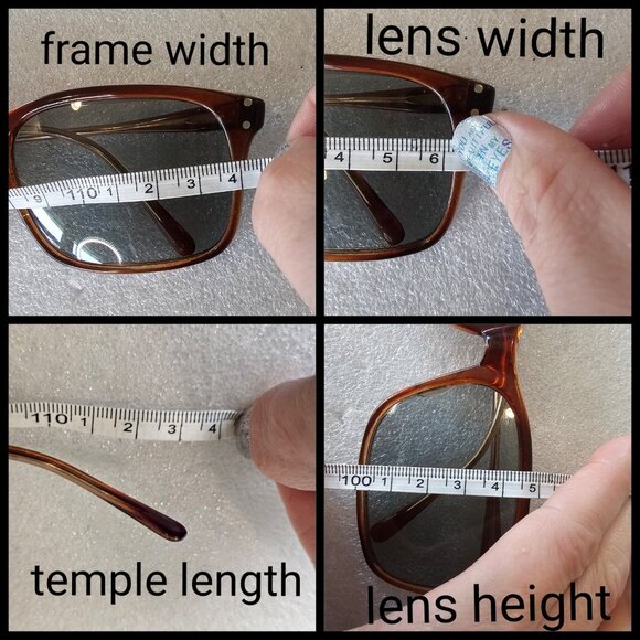 VTG Tortoiseshell Sunglasses Rectangular Brown Italy Gray Lens 140mm Wide - Picture 14 of 14